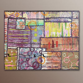 LH313 Patchwork Quilt Mixed Media