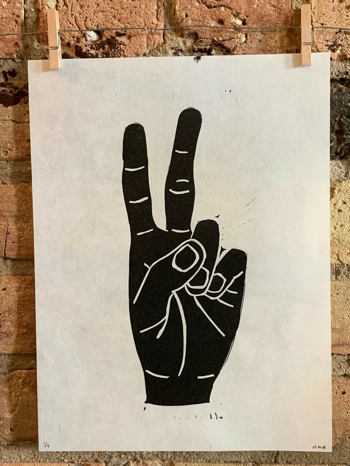 Peace Sign | Linocut Print | Wall Art