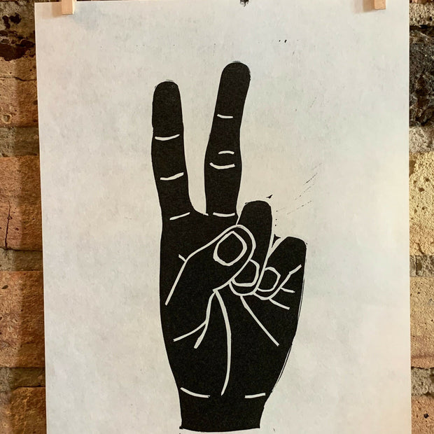 Peace Sign | Linocut Print | Wall Art