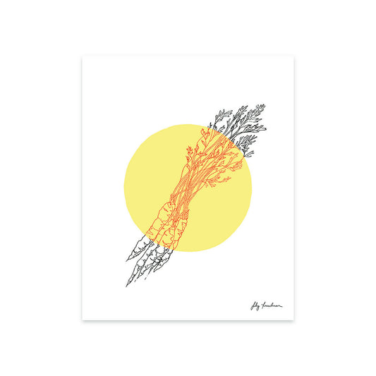 8”x10” Art Print, Carrots, Yellow