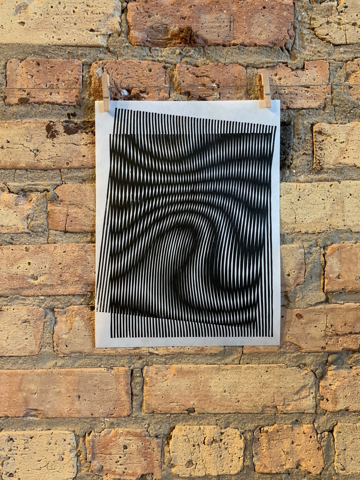 Whirl / Moire 06 | Linocut Print | Wall Art | Optical Illusion
