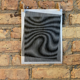 Whirl / Moire 06 | Linocut Print | Wall Art | Optical Illusion