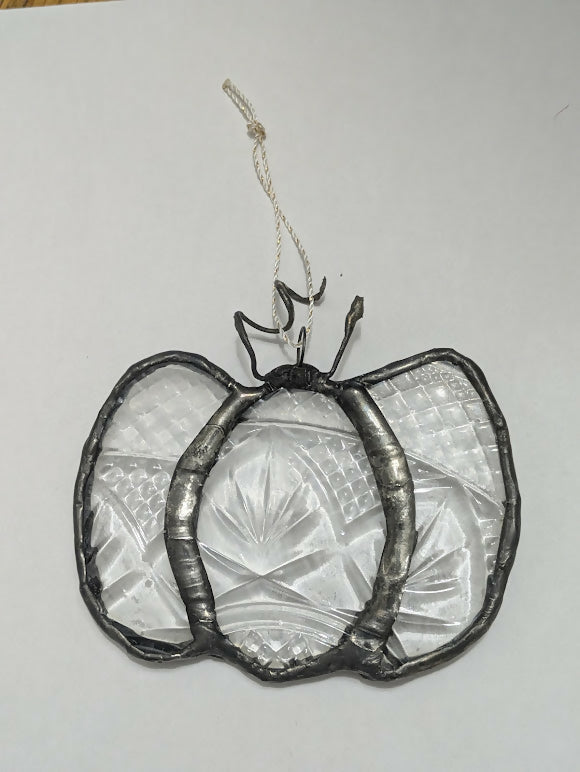 Recycled Stained Glass Pumpkin