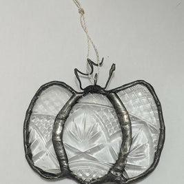 Recycled Stained Glass Pumpkin
