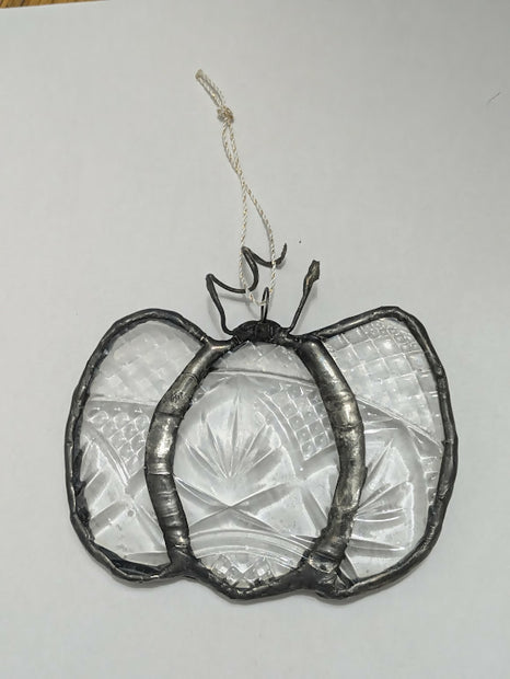 Recycled Stained Glass Pumpkin