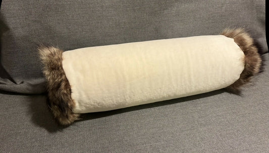 Cream Bolster with Mink Trim