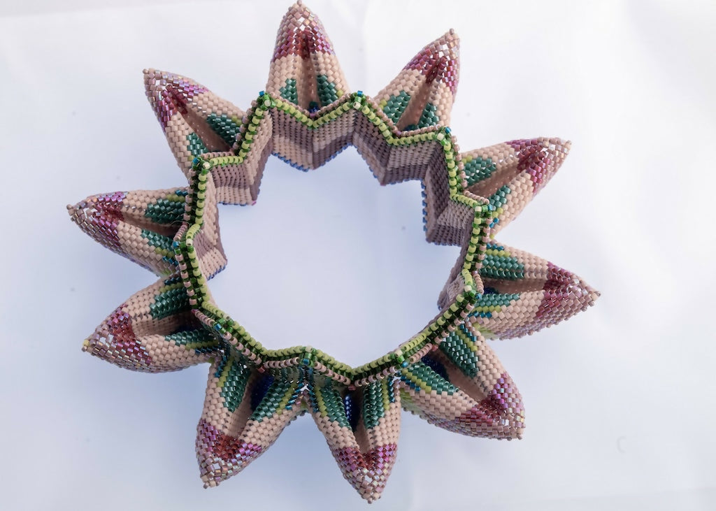 Mauve Geo Lotus Bracelet