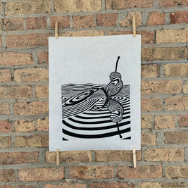 Spoonbridge and Cherry / Claes Oldenburg and Coosje van Bruggen | Linocut Print | Wall Art