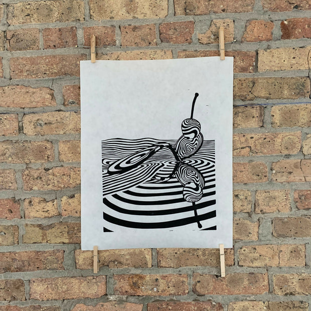Spoonbridge and Cherry / Claes Oldenburg and Coosje van Bruggen | Linocut Print | Wall Art