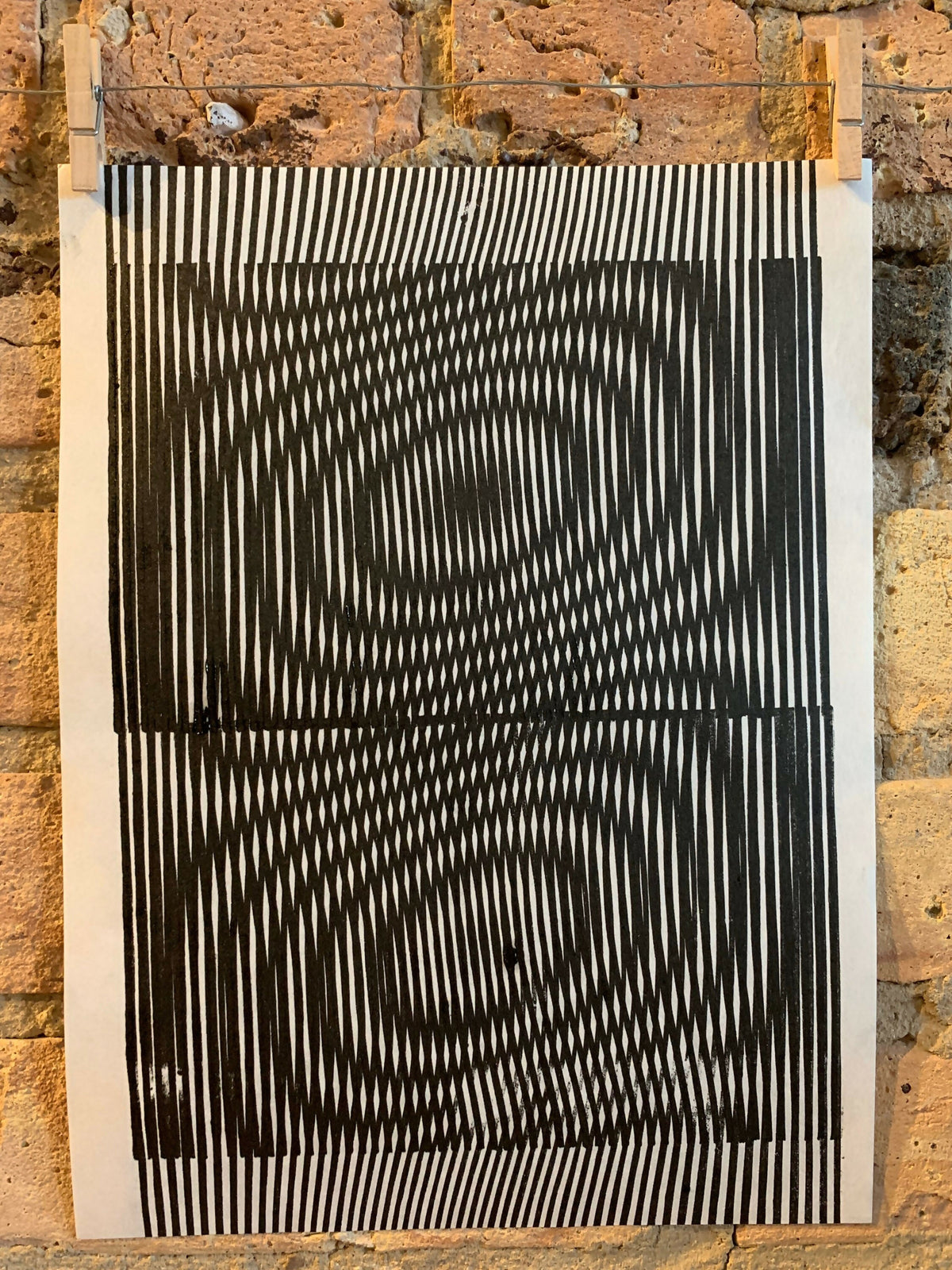 Whirl / Moire 06 | Linocut Print | Wall Art | Optical Illusion