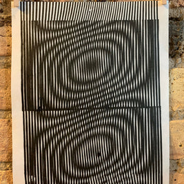 Whirl / Moire 06 | Linocut Print | Wall Art | Optical Illusion