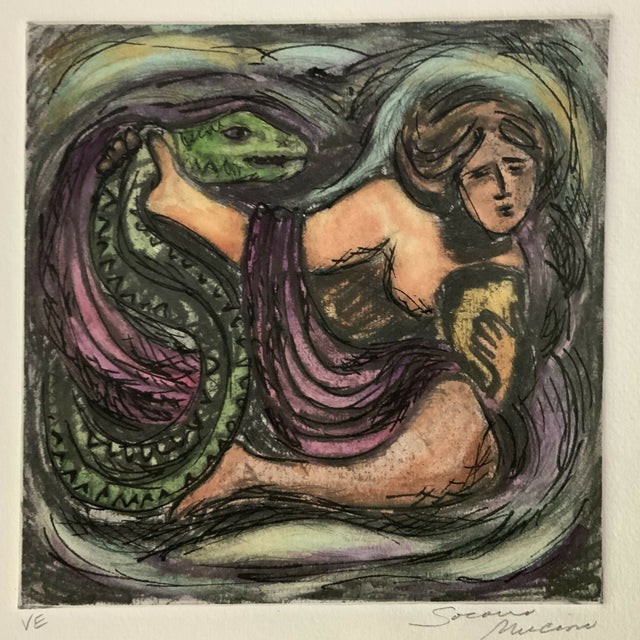 "Serpent Goddess" Copper Etching