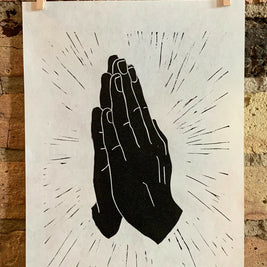 Praying Hands | Linocut Print | Wall Art