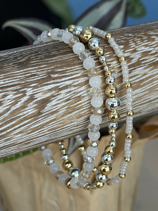 Marshmallow Magic Trio Bracelet Set