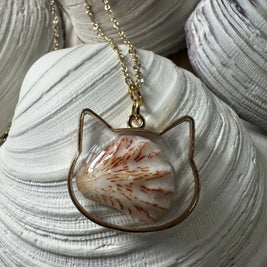 Kitten's Paw Shell Pendant Necklace