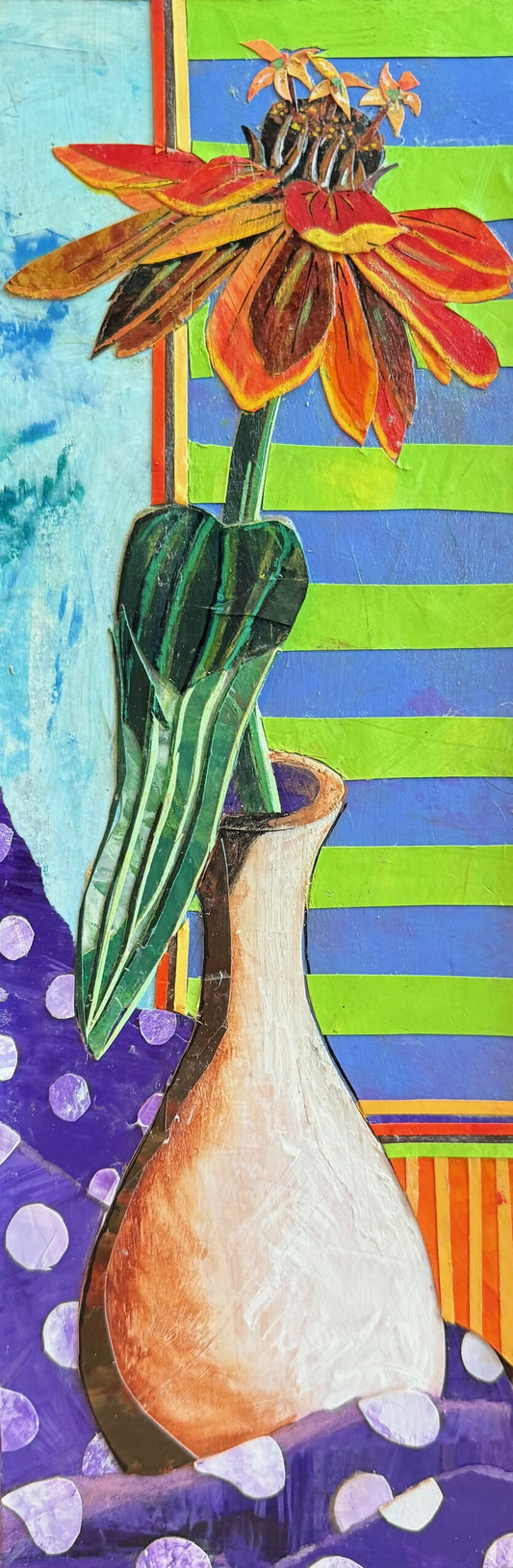 Orange Flower and Polka Dots