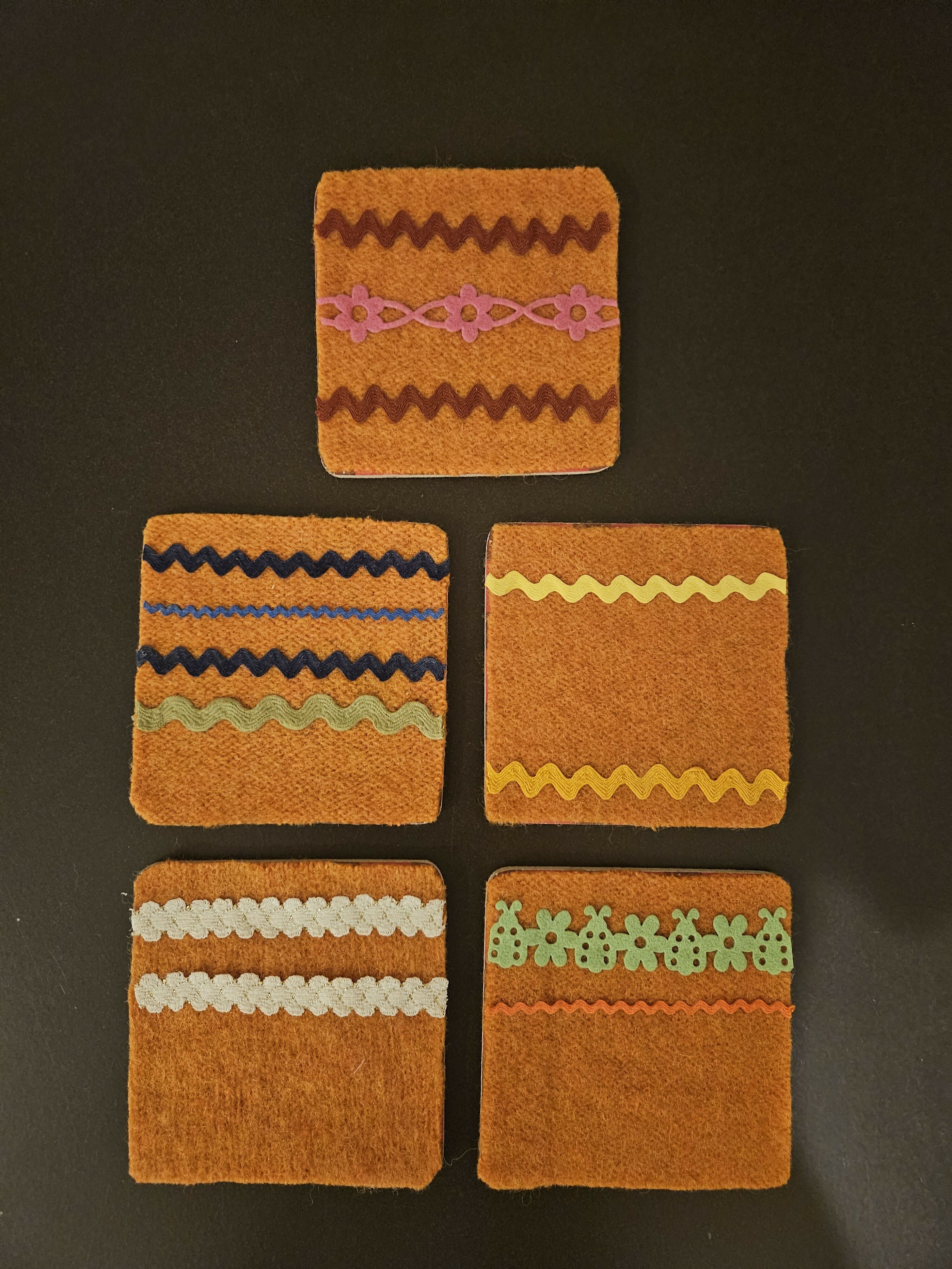 5 Square Orange Coasters