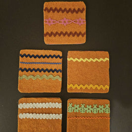 5 Square Orange Coasters