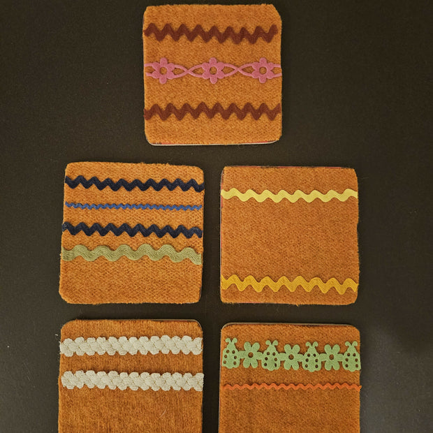 5 Square Orange Coasters