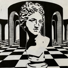 Arches 02 | de Chirico, Venus de Medici, Surrealism | Linocut Print | Wall Art