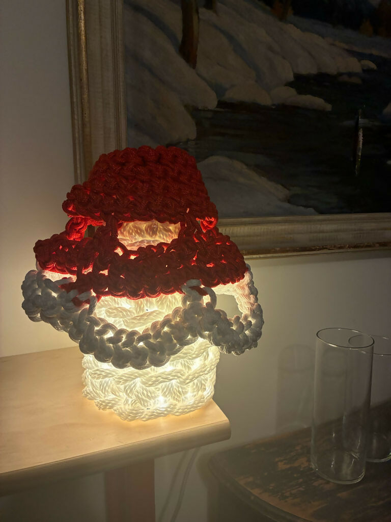 ANEMONE Funky Crochet Table Lamp - white, blue