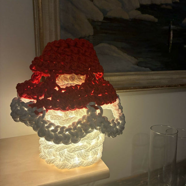 ANEMONE Funky Crochet Table Lamp - white, blue