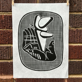 Hand, Inspired by Le Corbusier | Linocut Print | Wall Art