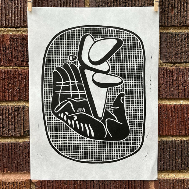 Hand, Inspired by Le Corbusier | Linocut Print | Wall Art