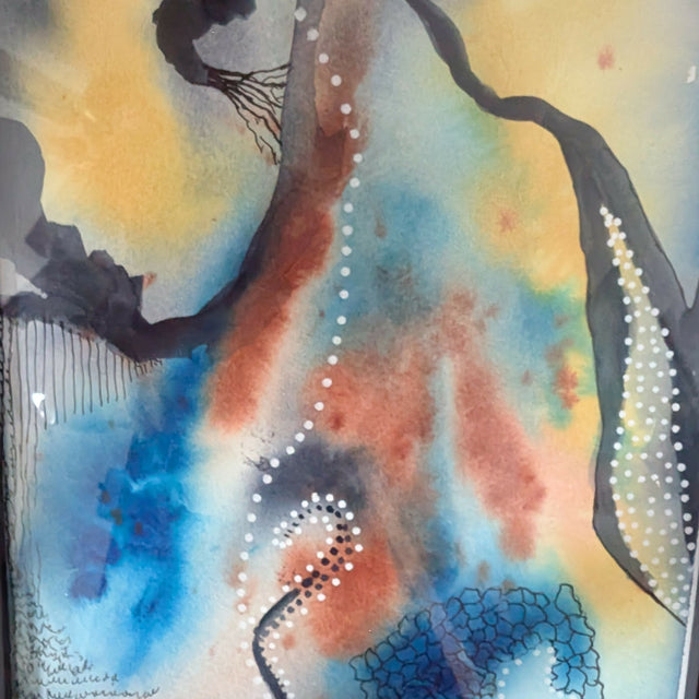 2024 8x10 abstract watercolor & ink framed