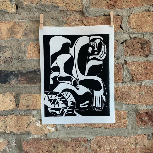 Woman, Inspired by Le Corbusier | Untitled, 1936 | Linocut Print | Wall Art