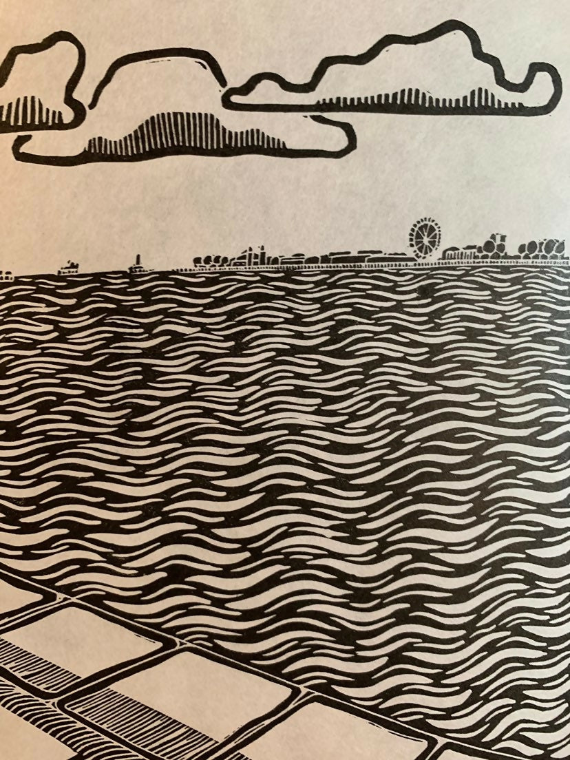 Lake Shore Drive 05 | Navy Pier / North Ave Beach | Linocut Print | Wall Art