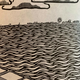 Lake Shore Drive 05 | Navy Pier / North Ave Beach | Linocut Print | Wall Art