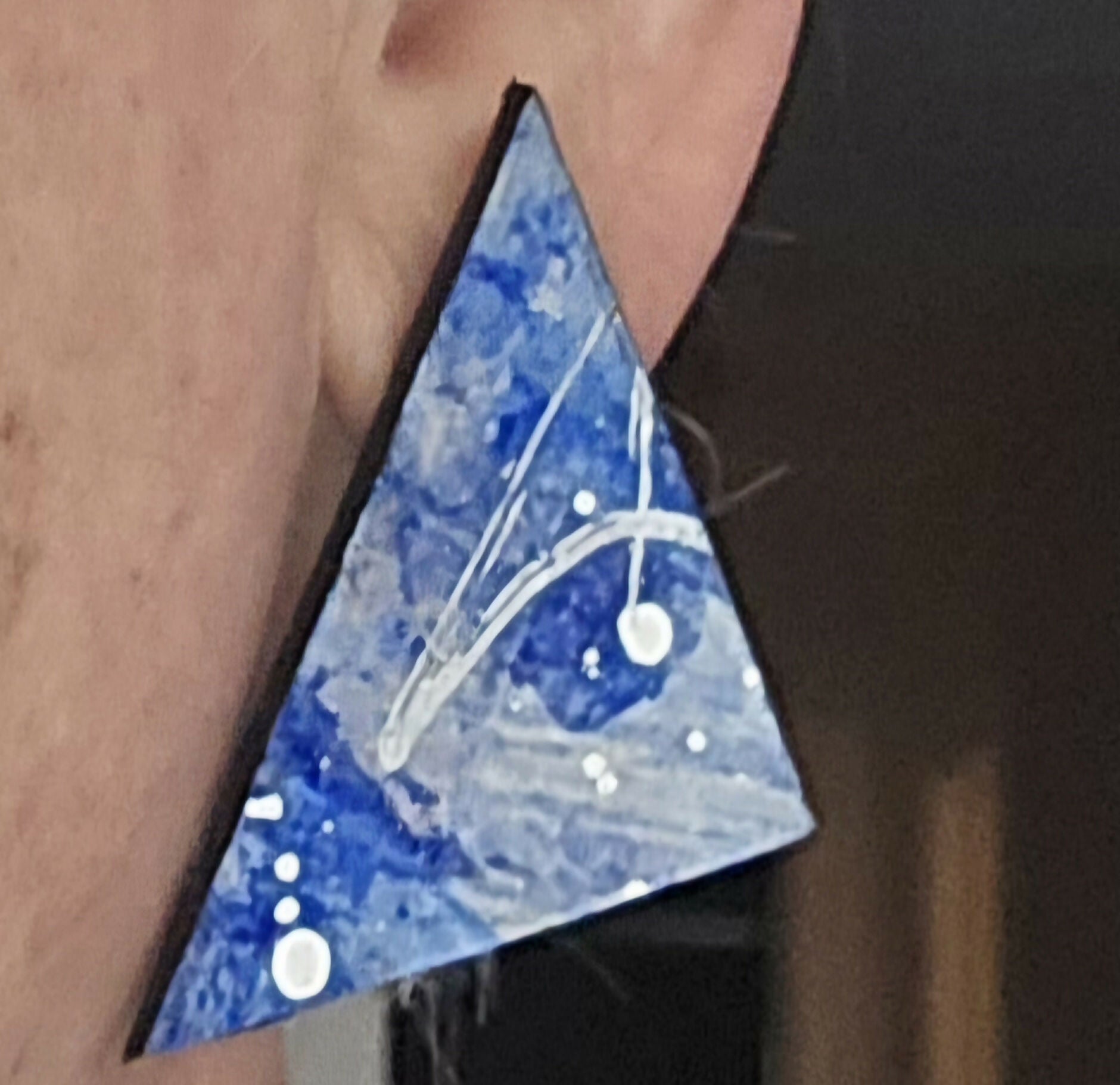 Hand-painted large stud earrings