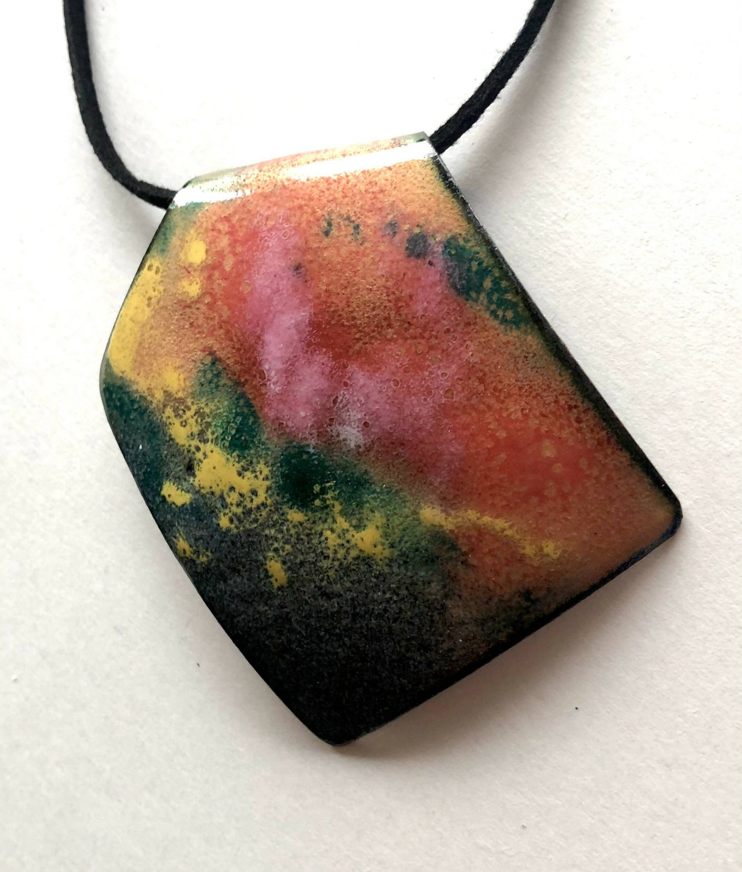 Abstract enamel pendant