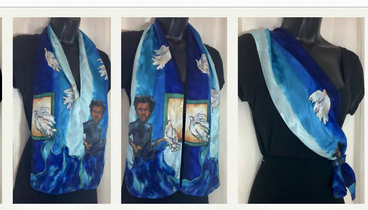 Blue Child Dove Silk Scarf