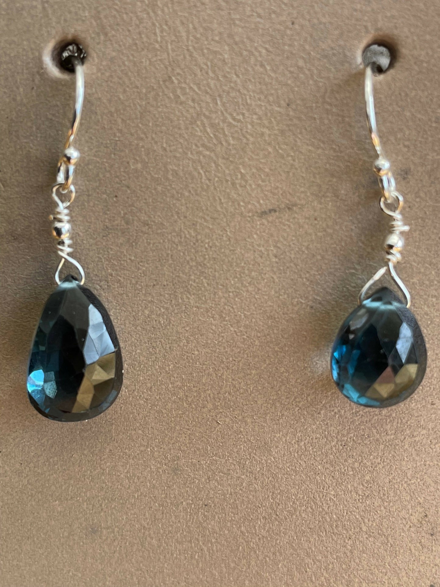 Teardrop Gemstone Earrings in Sterling Silver