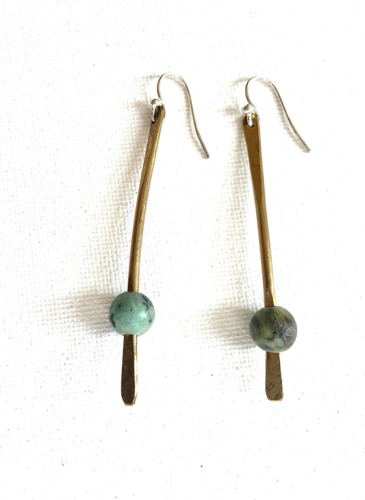 Stick earrings / semi precious stones