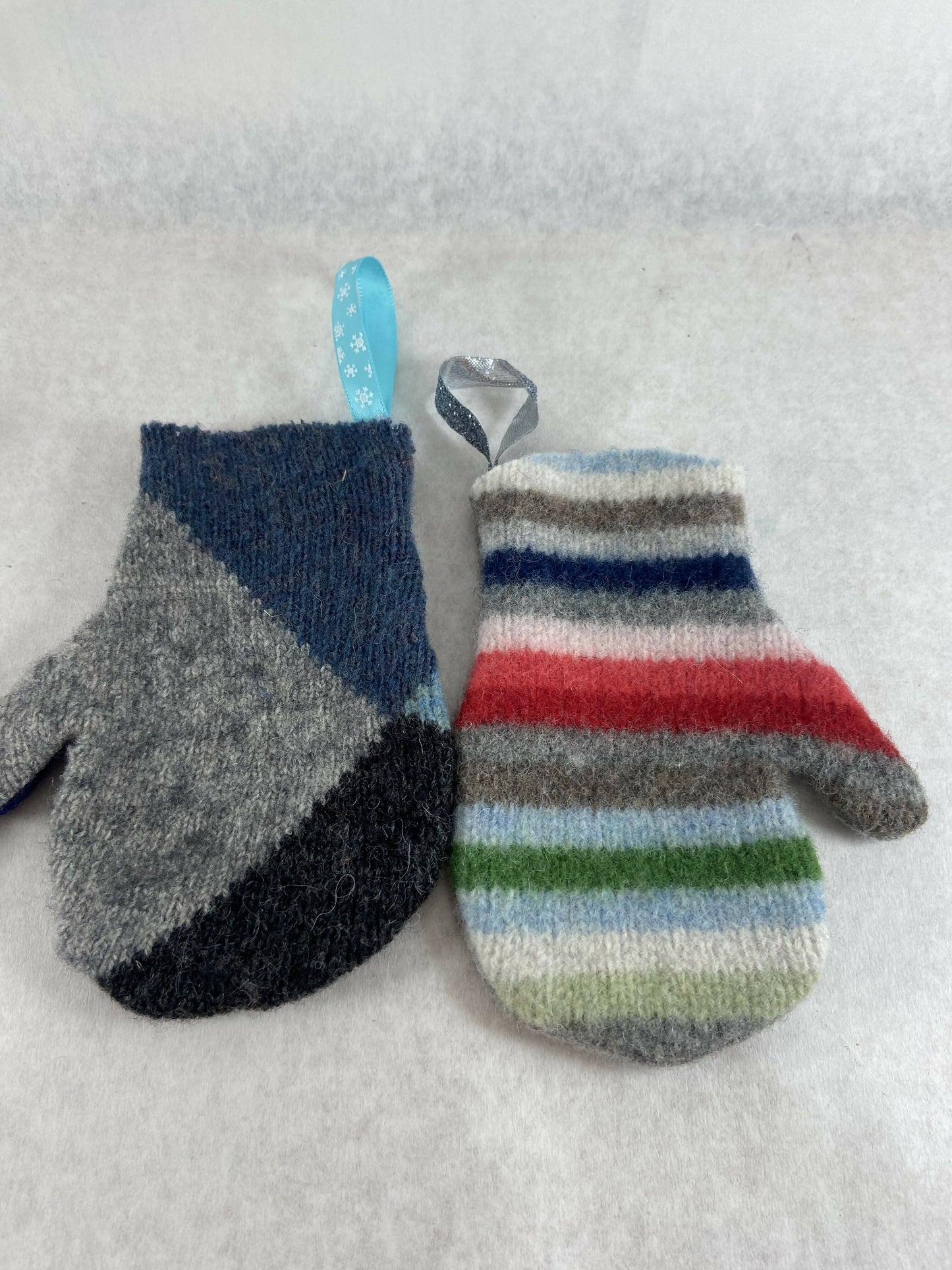 Mini Mitten Stocking Repurposed Sweater Felted Wool