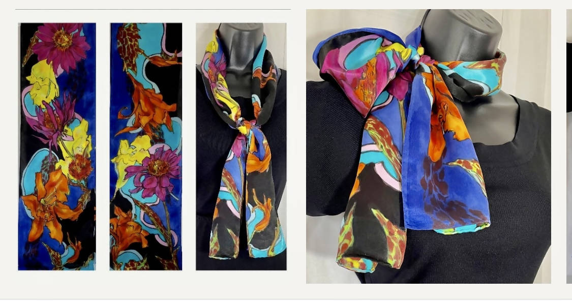 Tiger Lily Cosmos Blue Scarf