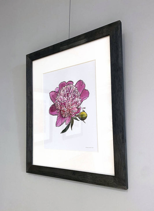 "Admiration" Lustre Print with Linen Texture, Framed