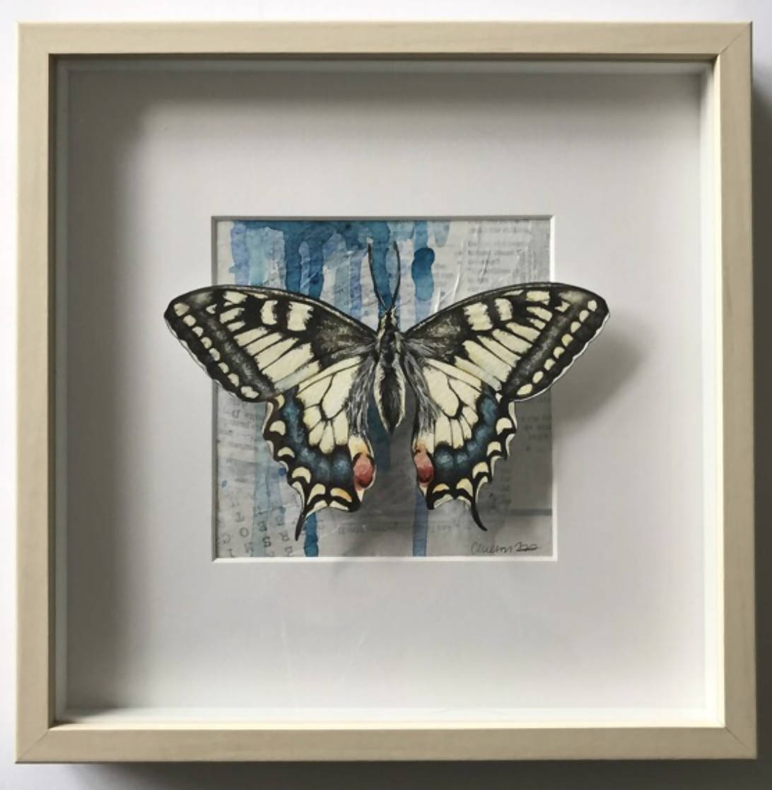 Mounted Watercolor Swallowtail Painting