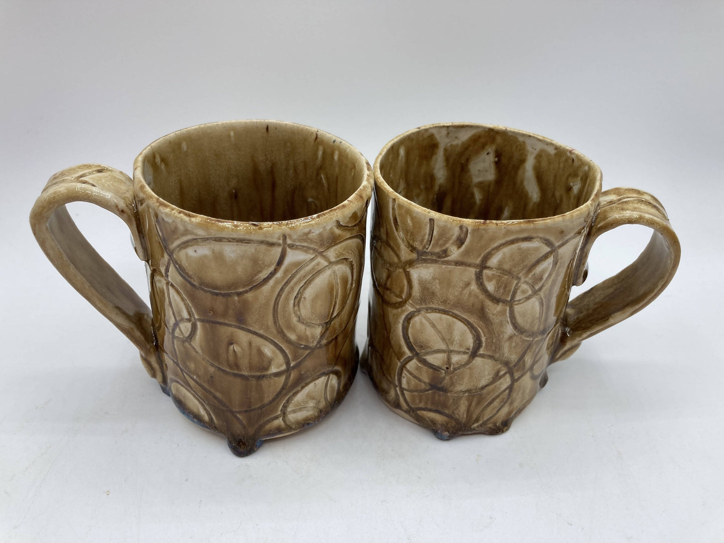 Circle texture handbuilt mugs