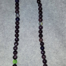 Art glass with charoite necklace