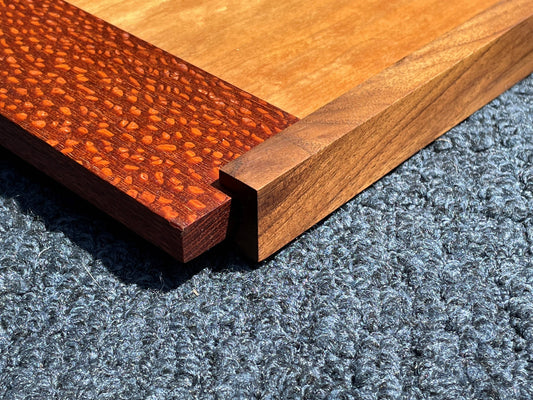 Serving Tray Floating Edge Series - Lacewood and Walnut