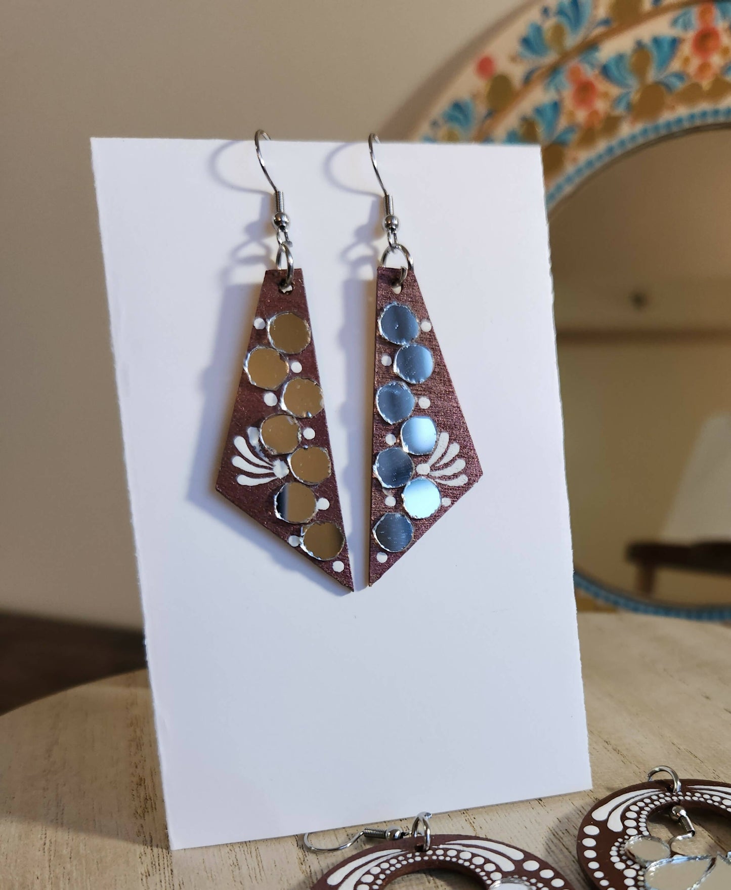 Hand-painted Wooden Earrings – Kreate