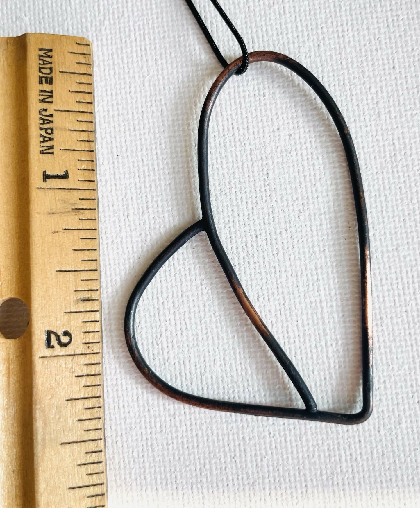 Brass or Copper Heart pendants