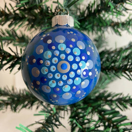Christmas Ornament Hand Painted Mandala Glass Round Orb
