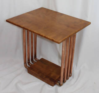 8-Pipe Cherry & Copper Pipe End Table