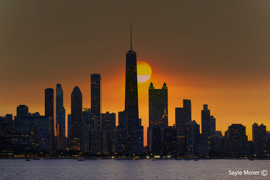 Chicago Cityscape at Sunset Fine Art Photograph