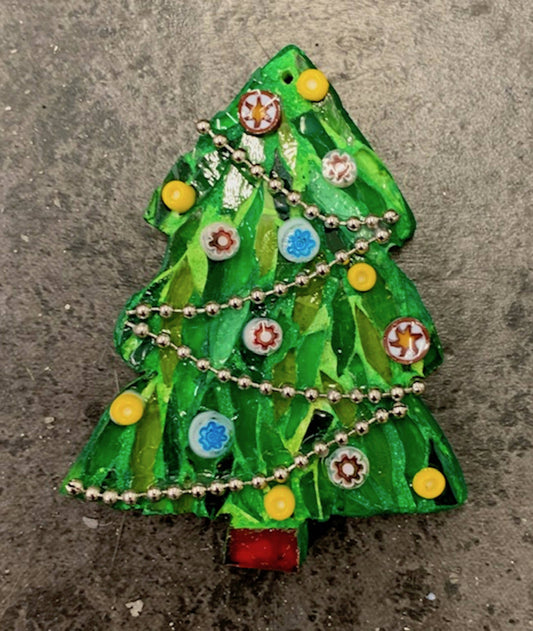 Mosaic Ornament: Christmas Tree with Ornaments